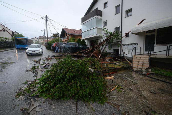 Hrvaška, neurje, dež | Neurje v naselju Mikulići je podrlo električno napeljavo in zlomilo drevesa. | Foto Pixsell/Davor Puklavec