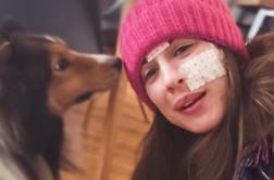 Obraz znane Slovenke prekrit z obliži. Kaj je v ozadju?