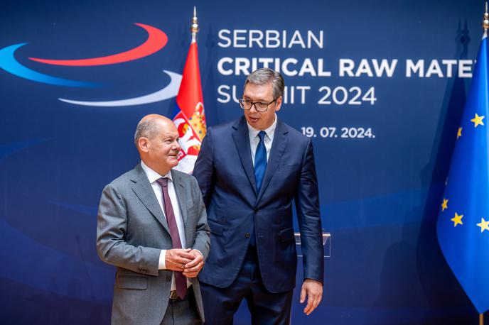 Olaf Scholz in Aleksandar Vučić | Olaf Scholz v sporazumu s Srbijo vidi priložnost za zmanjšanje odvisnosti Evrope od Kitajske kot vira ključnih surovin. | Foto Guliverimage