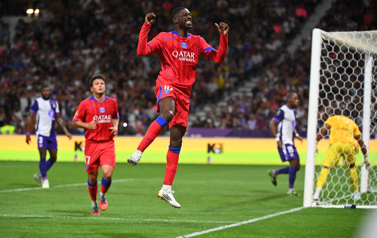 PSG Ousmane Dembele | PSG je že v prvem polčasu zabil štiri gole, Ousmane Dembele pa v drugem s svojim drugim povišal na 5:1. | Foto Reuters