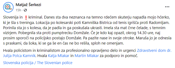 šerkezi 1 napad hči | Foto: Matjaž Šerkezi