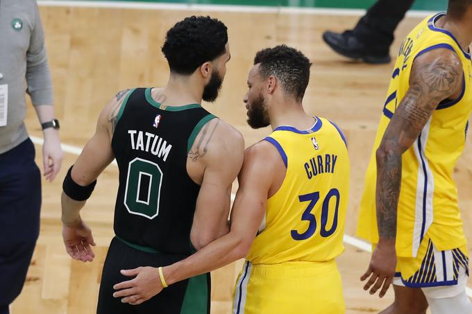 Na tekmi med Boston Celtics in Golden State Warriors sta izstopala Jayson Tatum in Stephen Curry. | Foto: Guliverimage/Vladimir Fedorenko