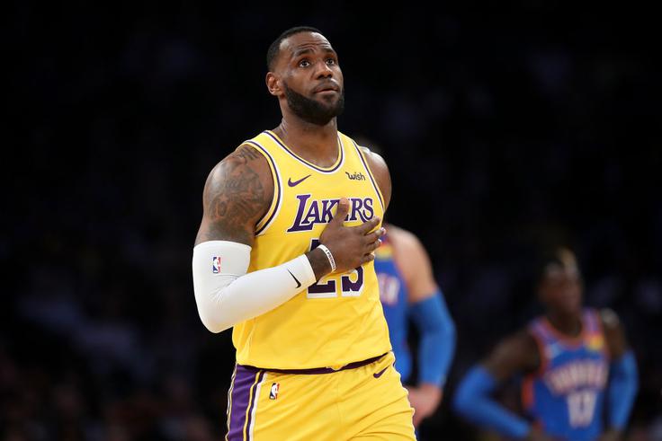 LeBron James je postal prvi košarkar, ki je proti vsem 30 ekipam v ligi NBA dosegel trojni dvojček. | Foto: Gulliver/Getty Images