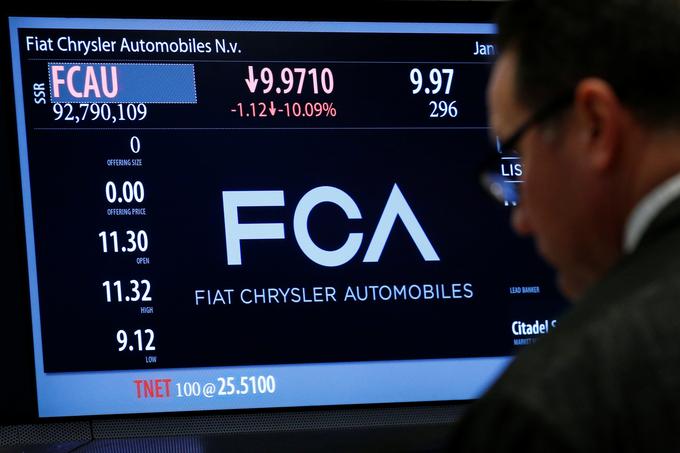 Fiatove delnice so se včeraj na borzi v New Yorku pocenile za približno štiri odstotke. | Foto: Reuters