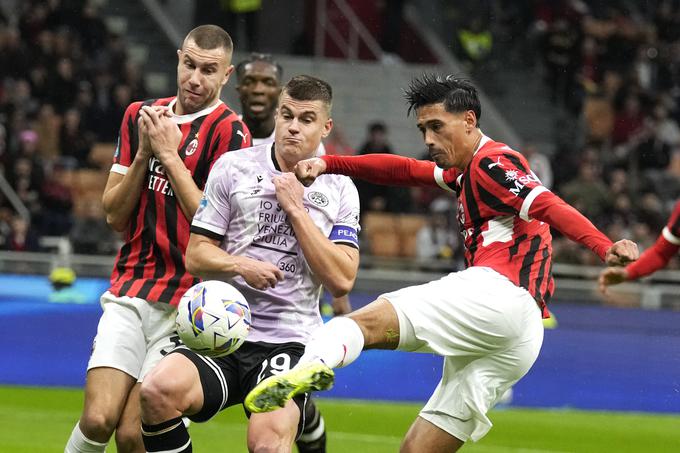 Udinese Jake Bijola je pri Milanu tesno izgubil. | Foto: Guliverimage