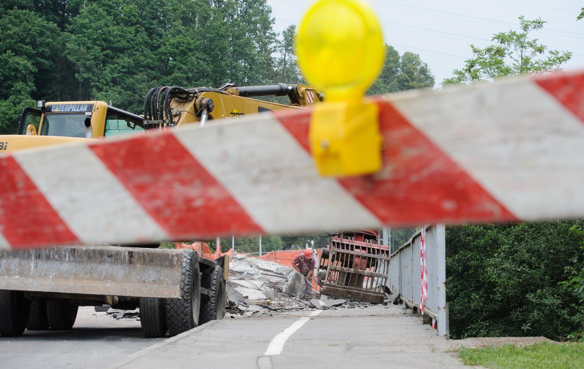 Zapora ceste | Rekonstrukcija preostanka Linhartove ceste, torej do krožišča Žale, bo na vrsti naslednje leto. | Foto STA