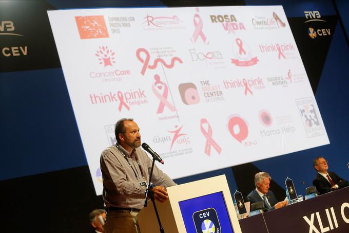 Na letni skupščini v Katovicah je Cev oznanila tudi partnerstvo s Think Pink Europe, iniciativo, ki osvešča o problematiki raka na dojkah. Pozivu k sodelovanju nacionalnih zvez se je že odzvala OZS, dogodek Pink Duck Race bo v Ljubljani prvič septembra prihodnje leto.  | Foto: CEV