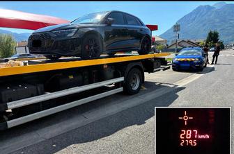 Nov rekord? Z audijem RS3 po francoski avtocesti kar 287 kilometrov na uro.