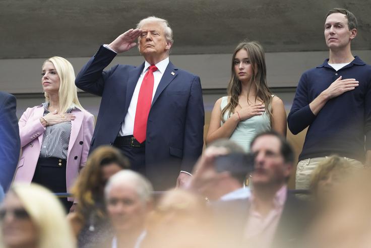 Donald Trump na tribunah osrednjega igrišča OP ZDA | Foto: Guliverimage