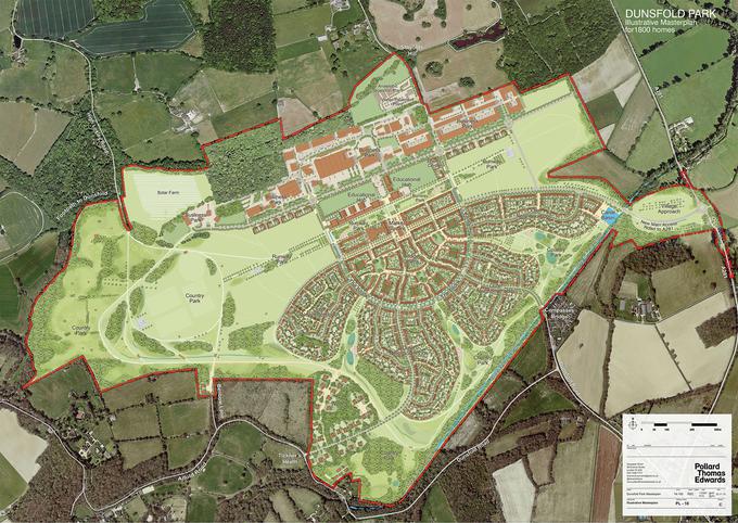 Načrt nove ureditve okolice letališča Dunsfold na jugu Anglije. | Foto: Dunsfold Park
