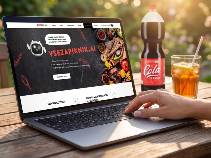 Brezplačno UI-orodje Vse za piknik pomaga pri načrtovanju jedilnika, nakupovalnega seznama in organizaciji brezskrbnega druženja. (Slika je bila ustvarjena s pomočjo umetne inteligence.) | Foto: SPAR