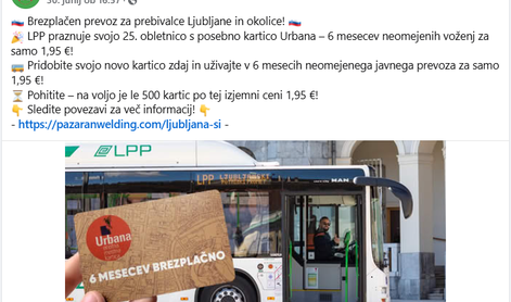 Pozor, prevara! Lažen oglas obljublja polletno LPP-vozovnico za 1,95 evra.