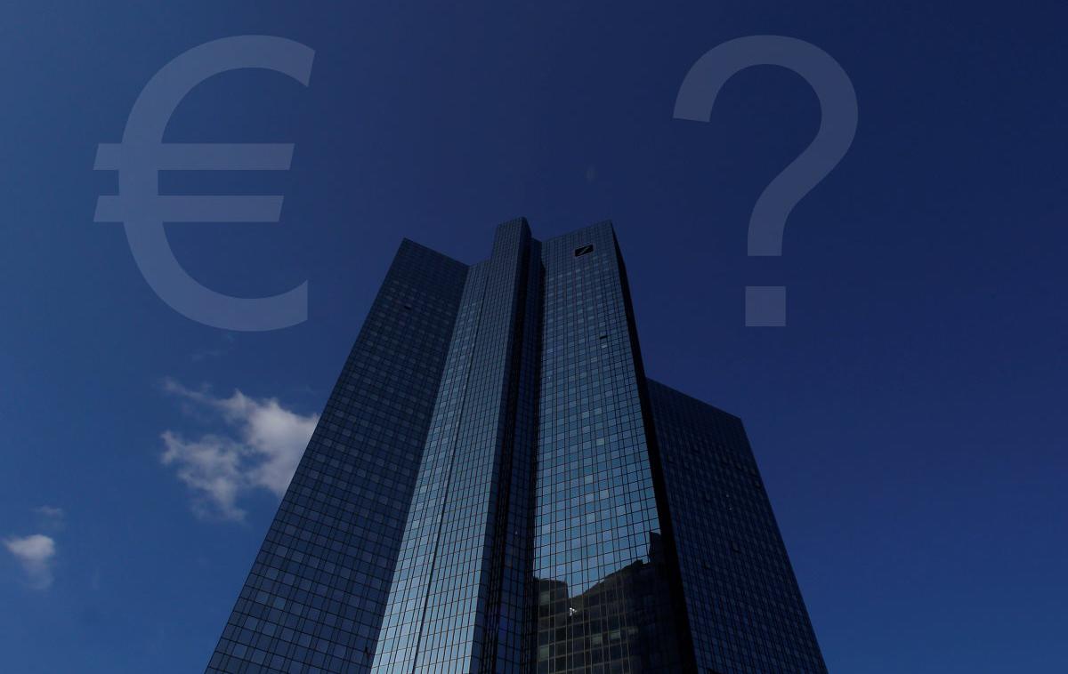 Deutsche Bank | Deutsche Bank ob objavi raziskave Imagine 2030 opozarja, da so napovedi finančnih trendov za prihajajoče desetletje pogosto sicer nezanesljive oziroma je jih je težko predvideti, a je zaradi hitrih sprememb, ki jih prinaša informacijska doba, vseeno bolje biti pripravljen kot pa ukrepati prepozno. Na fotografiji sedež Deutsche Bank v Frankfurtu. | Foto Matic Tomšič / Reuters