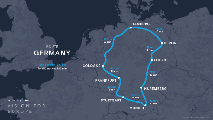 Hyperloop One bi infrastrukturo postavljal tudi v Nemčiji, kjer bi s cevmi povezal največja mesta. | Foto: Hyperloop One