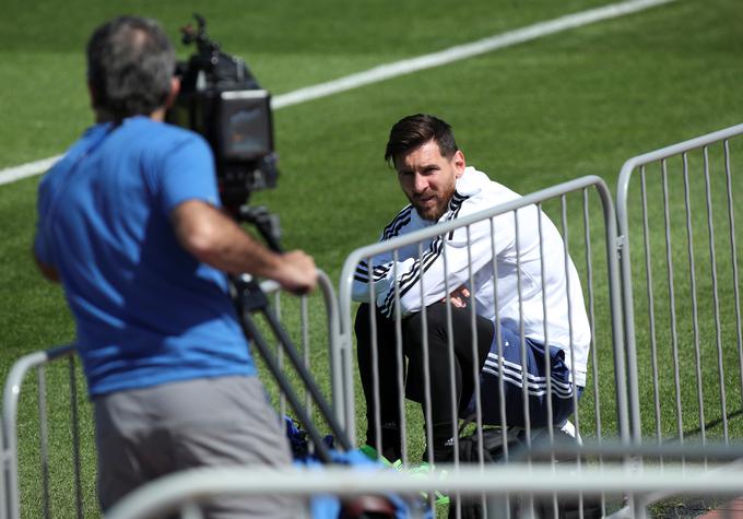 Lionel Messi na zadnjem treningu pred srečanjem z Islandijo. | Foto: Reuters