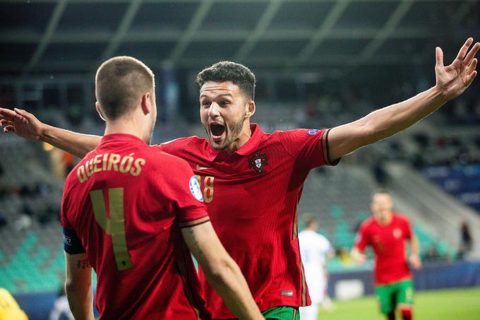 Tako se je Goncalo Ramos veselil svojega zadetka v Stožicah, ko je Portugalska na Euru do 21 let premagala Italijo. | Foto: Vid Ponikvar