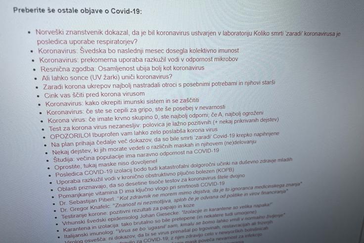 Spletni medij Planet Lepote že od marca 2020 nasprotuje tako rekoč vsemu, kar je povezano z zajezitvijo epidemije bolezni covid-19, demonizira cepljenje in kritizira zdravnike, odločevalce ter druge posameznike, ki sodelujejo ali pri poteku cepljenja ali pa pri sprejemanju odločitev o epidemioloških ukrepih. S portalom Planet Lepote je sicer neločljivo povezana spletna trgovina s prehranskimi dopolnili Vitalia, saj ima istega lastnika. Ob vsebinah, ki udrihajo po cepljenju in minimizirajo nevarnost bolezni covid-19, so zato pogosto prikazani oglasi za prehranske dodatke, ki izboljšujejo delovanje imunskega sistema.  | Foto: Matic Tomšič