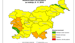 Ponoči so mogoče nevihte z močnejšimi nalivi