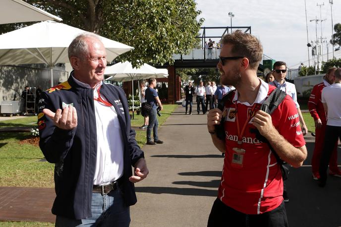 Helmut Marko Sebastian Vettel | Helmut Marko in Sebastian Vettel sta ostala prijatelja tudi po Nemčevem slovesu od Red Bulla. | Foto Guliverimage