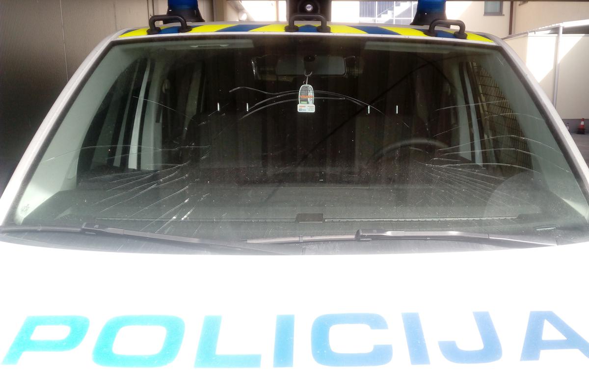 Policijsko vozilo | Tako jo je v "bližnjem srečanju" s Filipom Flisarjem skupilo policijsko vozilo. | Foto policija