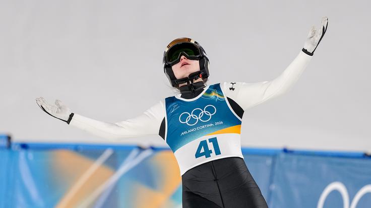 Končno, si je mislila Nika Vodan po zadnjem skoku na veliki skakalnici v Predazzu. | Foto: Guliverimage