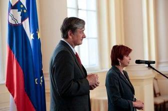 Türk in Širca sprejela pevce Vokalne akademije Ljubljana in flavtistko Evo Nino Kozmus