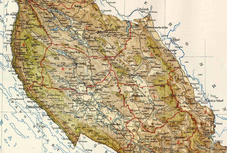 V Liki so po izgonu Turkov slovensko govoreči naseljenci ob koncu 17. stoletja poselili precej opustelih vasi. Slovenski jezik se je še najdlje ohranil v vasi Kuterevo, ki leži v bližini Otočca. | Foto: commons.wikimedia.org