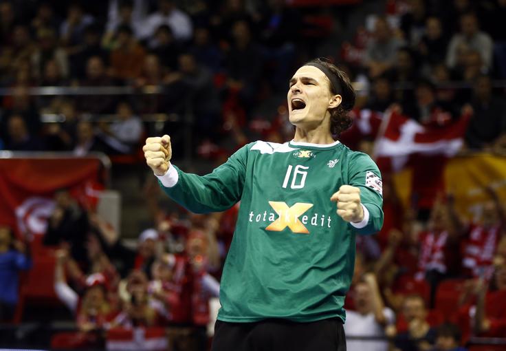 Green Krejberg Jannick je najbolj razigrani vratar na EP 2018 na Hrvaškem. Danes se bo spopadel s slovenskimi ostrostrelci. | Foto: Reuters