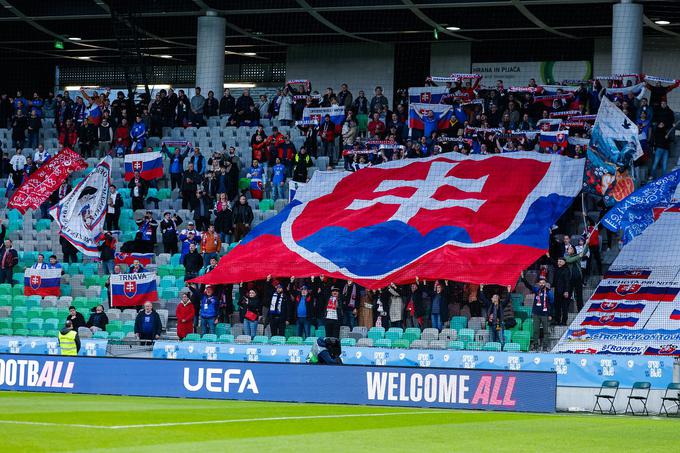 Navijači Slovaške niso dočakali želenega napredovanja v ligo B lige narodov. | Foto: Aleš Fevžer