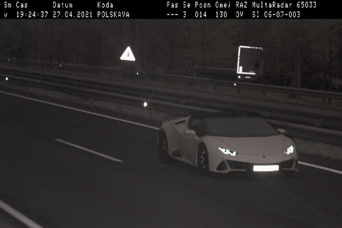 Lamborghini | Tuji voznik osebnega avtomobila znamke Lamborghini Huracan je na štajerski avtocesti vozil s hitrostjo kar 217 kilometrov na uro. | Foto Policija