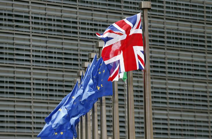 Ostali so manj kot trije meseci do načrtovanega odhoda Združenega kraljestva Velike Britanije in Severne Irske iz Evropske unije, dogovora o prihodnjih odnosih pa še ni. | Foto: Reuters