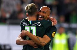 Wolfsburg v izdihljajih preprečil zmagoslavje Eintrachtu