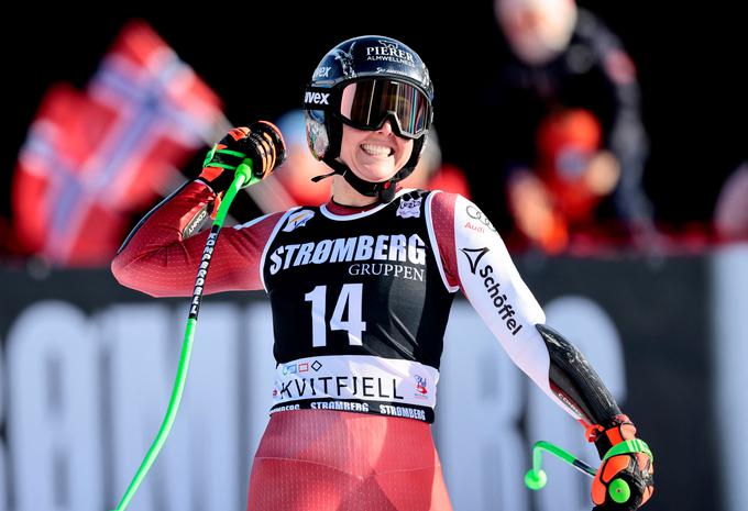Cornelia Hütter je Avstriji privozila prvo zmago v ženski konkurenci v tej sezoni svetovnega pokala. | Foto: Reuters