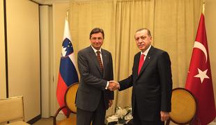 Pahor se je v New Yorku srečal s turškim predsednikom Erdoganom