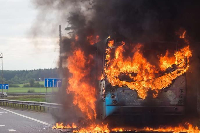 Požar, avtobus, goreči avtobus | Fotografija je simbolična. | Foto Shutterstock