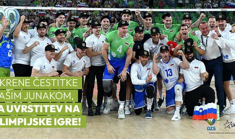 Čestitke slovenski odbojkarski reprezentanci za uvrstitev na olimpijske igre!