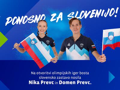 Nika Prevc in Domen Prevc bosta nosila slovensko zastavo na otvoritvi olimpijskih iger Milano Cortina 2026