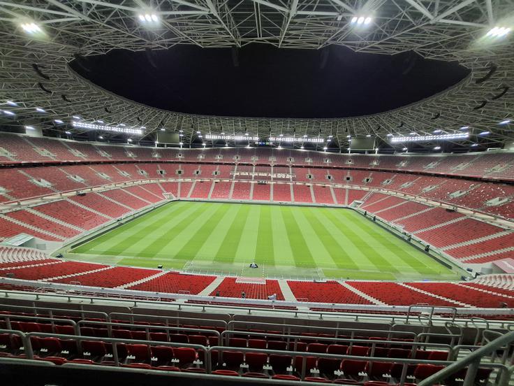 Mogočna Puškaš Arena bo čez dva meseca gostila tudi finale lige prvakov. | Foto: R. P.