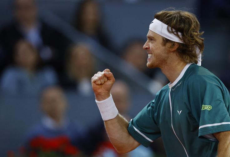 Andrej Rubljov je postal prvi polfinalist Madrida. | Foto: Reuters