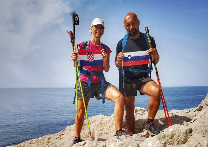 Pia Peršič in Andrej Martinčič sta prva, ki sta prehodila novo turistično-planinsko pot Via Adriatica Trail, ki vodi od rta Kamenjak v Istri do polotoka Prevlaka.  | Foto: Facebook