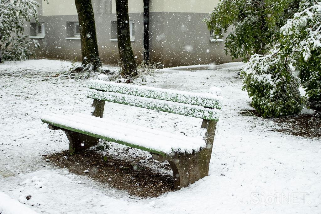 Sneg sneženje Ljubljana