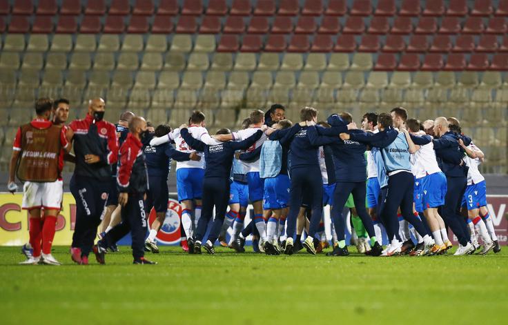 Veliko veselje nogometašev Ferskih otokov po koncu tekme v Ta | Foto: Guliverimage/Vladimir Fedorenko