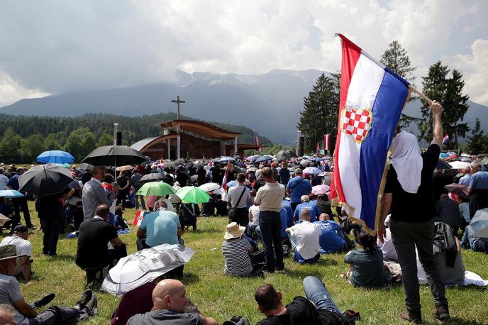Slovesnost v Pliberku | Cerkev na avstrijskem Koroškem je zavrnila prošnjo hrvaške škofovske konference za organizacijo maše na Libuškem polju pri Pliberku. | Foto Reuters