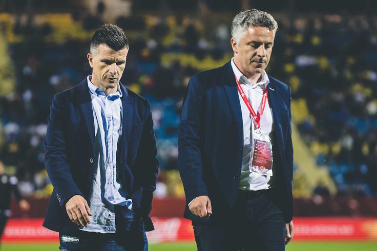 Zoran Zeljković in Oliver Bogatinov sta po remiju v Domžalah s Koprom in Radomljami še korak bližje Evropi oziroma obstanku. | Foto: Grega Valančič/Sportida