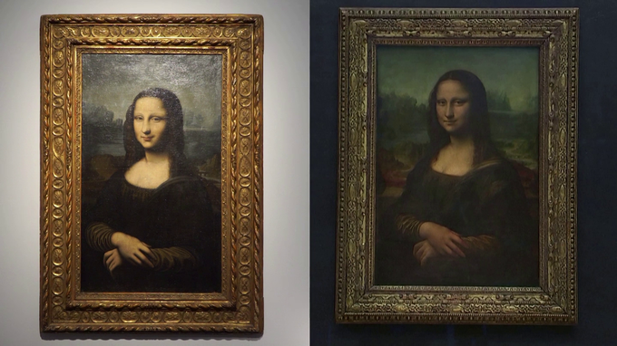 Hekkingova Mona Liza (levo) in izvirnik (desno) | Foto: zajem zaslona/Reuters