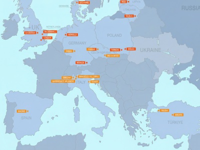 Rusija objavila zemljevid lokacij po Evropi: "To so tarče. Mirno spite, evropski partnerji"