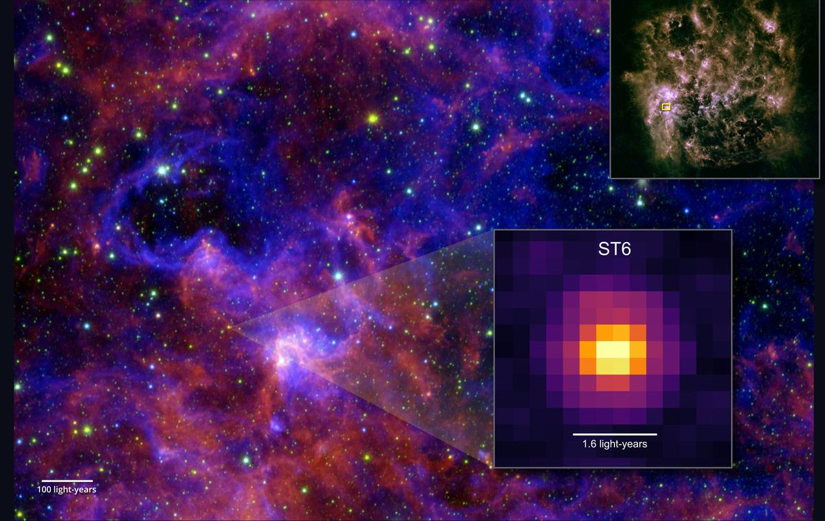 James Webb ST6 | Zvezda ST6, v okolici katere so znanstveniki odkrili tako imenovane spektrografske zapise, ki potrjujejo prisotnost določenih organskih molekul. | Foto NASA/JPL-Caltech
