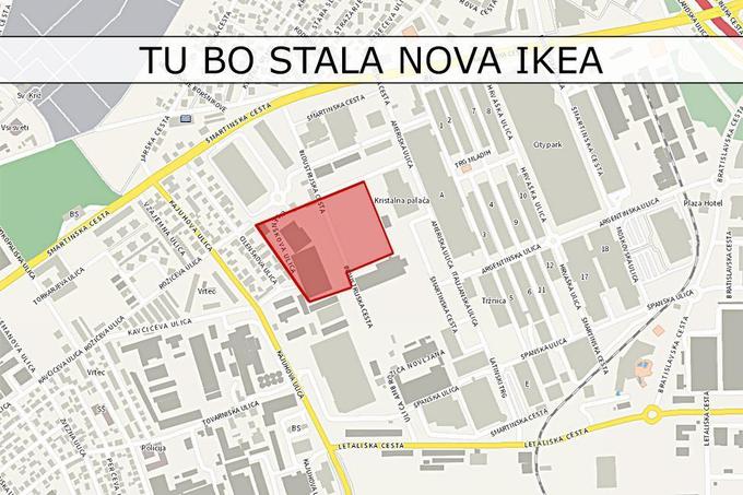 Zemljevid, kje bo stala Ikea | Foto: Gregor Jamnik