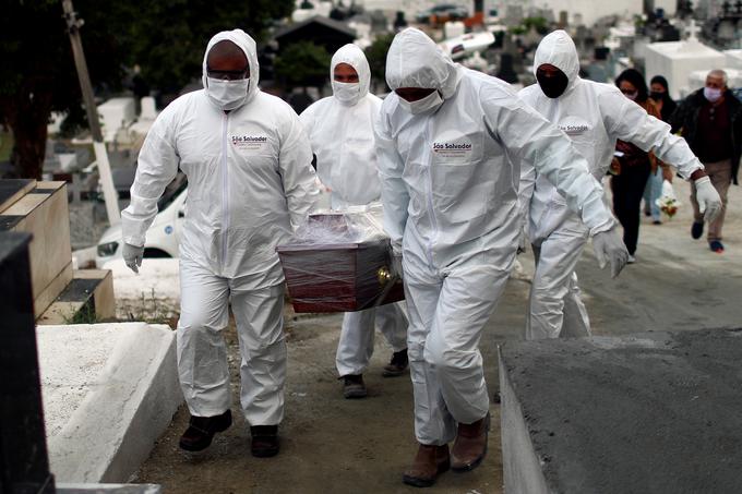 Zaradi bolezni covid-19 je v Braziliji od začetka pandemije umrlo že 148.228 ljudi. | Foto: Reuters