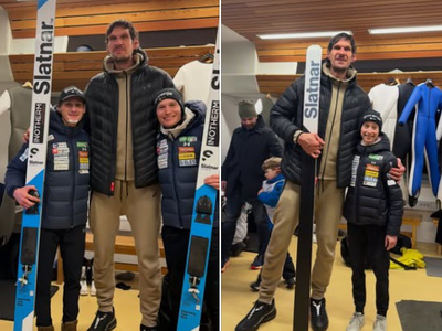 Simpatični srbski orjak višji od smučk nasmejane Nike Prevc